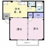 シティハイツ幸Ａ 2DKの間取り