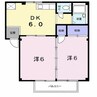 シティハイツ幸Ａ 2DKの間取り