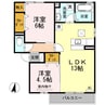 アクイーユ平成台 2LDKの間取り