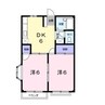 サンラビアン川口Ｃ 2DKの間取り