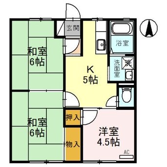 間取図 サンライフ内山　B棟