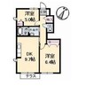 ブランシェ佐藤 2DKの間取り