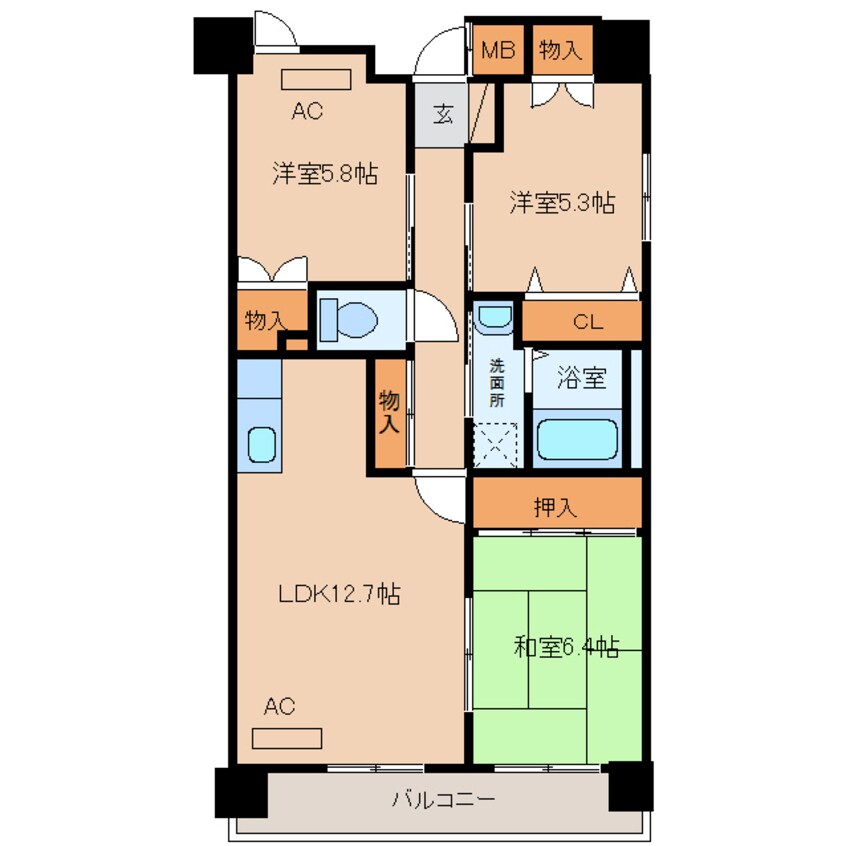 間取図 グリーンビュー　西町