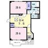 ヴィラ・クレール 2DKの間取り