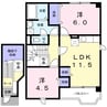 ヴィラ・クレール 2LDKの間取り