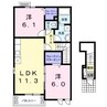 アルデーアB 2LDKの間取り