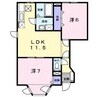 ゴールドクレスト藤井 2LDKの間取り