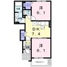パストラーレA 2DKの間取り