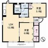 ローズタウン　3番館 2LDKの間取り