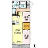 D-roomセレーノ 1LDKの間取り