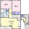 ヴェルドミールA 2LDKの間取り