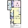 ホースパークA 1LDKの間取り