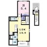 プランヴェール 1LDKの間取り