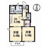 メゾンド　フルール　Ｂ棟 2DKの間取り