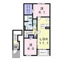 フィールド　サンⅢＢ 2LDKの間取り