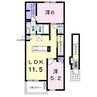 ラピス（奈良津町） 2LDKの間取り