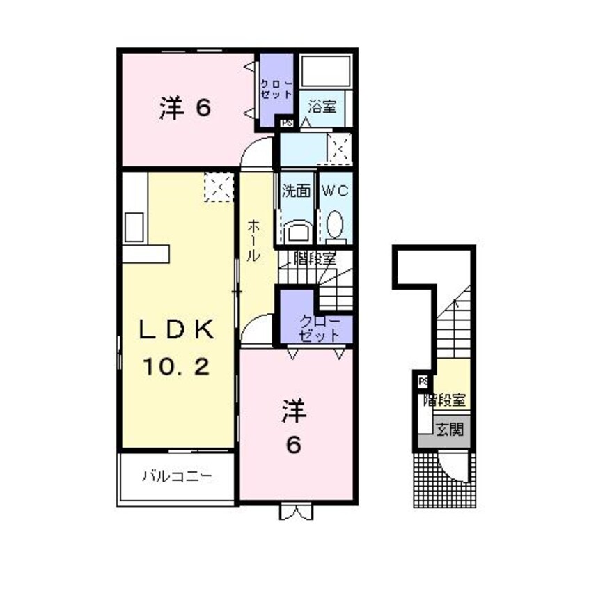 間取図 ラフレシールＢ（津之郷町）