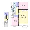 グランドゥールあおば　A 2LDKの間取り