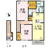 グレイス　スクエア新涯5　Ａ棟 2LDKの間取り