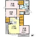 D-room紗都の間取図