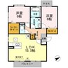 サザンウィンド新涯 2LDKの間取り