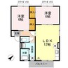 ドミール貴幸　Ａ棟 2LDKの間取り
