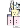 メゾンドクラール 2DKの間取り