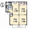 アルファパーク　A棟 3DKの間取り