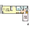 オリヴィエ西町 1LDKの間取り