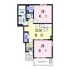 リバサイドB 2DKの間取り