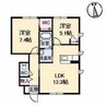 Ｃａｓａ　Ｂｒｏｔｅ　Ｂ棟 2LDKの間取り