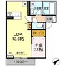 グランシャリオ本庄 1LDKの間取り