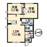 サンパレス大門 2LDKの間取り