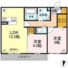メゾン・ド・キャトル　Ⅴ（5） 2LDKの間取り