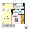 D-room霞町 1LDKの間取り