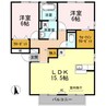 ウィルモア手城　Ｃ棟 2LDKの間取り