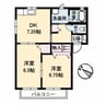 ベルセ引野　Ａ棟 2DKの間取り