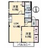 ディアス山手　Ｂ棟 2LDKの間取り