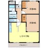 神辺中央マンション 2LDKの間取り