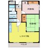 神辺中央マンション 2LDKの間取り