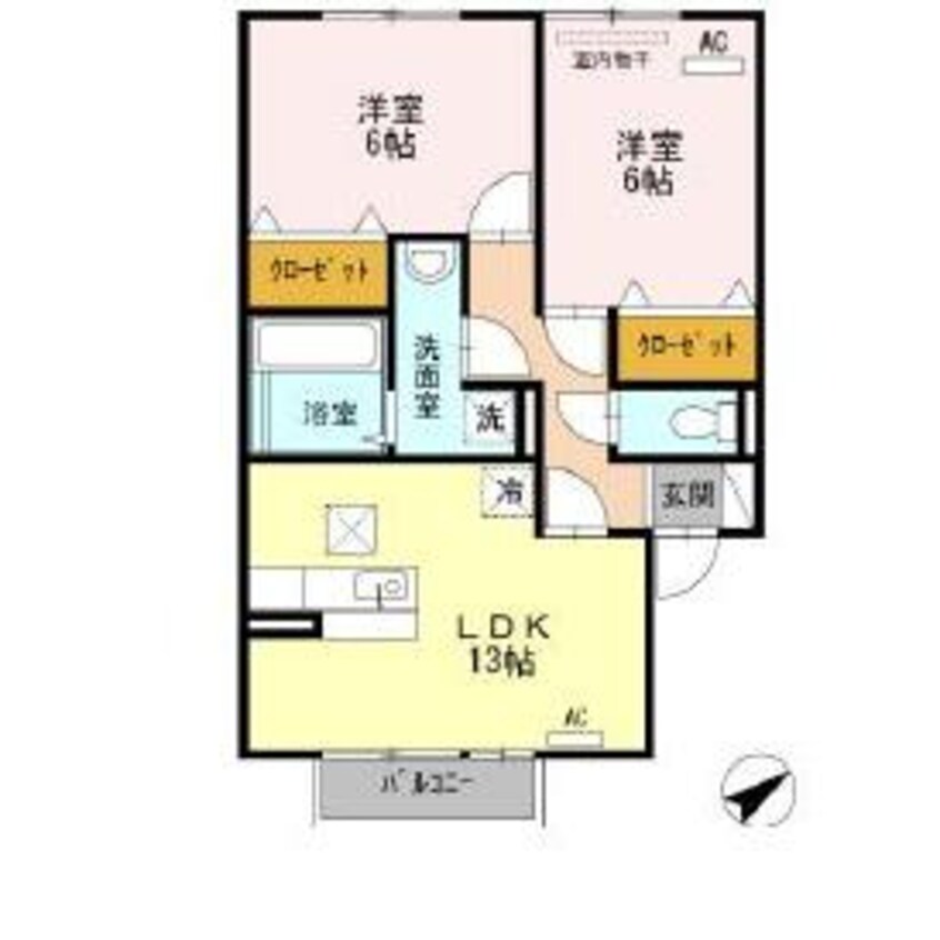 間取図 カサグランデ曙　Ｂ棟