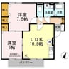 グリーンベルズ　Ａ棟 2LDKの間取り