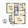 ヴィラシオン木之庄　Ｃ棟 2LDKの間取り