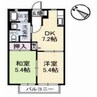 シャンポール　Ａ棟 2DKの間取り