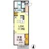 D-residence西町 1LDKの間取り