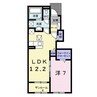 エンゼル　ハート 1LDKの間取り