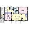 中土井ロングハイツ 2LDKの間取り