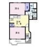 中土井ハイツ 2DKの間取り