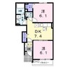 レジデンスアイビー 2DKの間取り