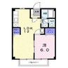 レグルスB 1LDKの間取り